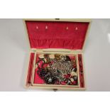 Box of costume jewellery to include silver