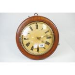 19th century Mahogany Cased Circular Wall Clock