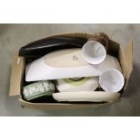 Box of mixed ceramics to include Denby, Langley and Wedgewood