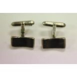 Pair of Silver Gent's Oblong Cufflinks with Swivel Bars
