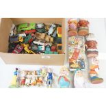 Toys - Quantity of Diecast Loose Playworn Vehicles, Set of Snow White Figures including Prince