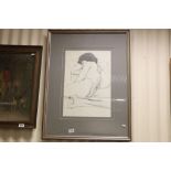 20th C school a studio framed pastel portrait of a sleeping female