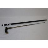 Ebonised sword stick with bone inlay