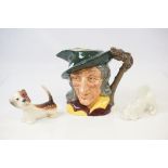 Royal Doulton Pied Piper Toby Jug D6403, Beswick Dog number 1088 and another ceramic Dog marked to