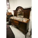 Early 20th century Mahogany Mirrored Back Sideboard raised on cabriole legs