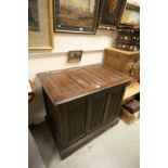 Large Gothic Oak Blanket Box with Linenfold Carving