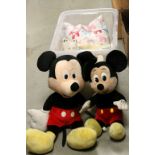 Two Mickey Mouse soft toys, Radley Style Cushion, Jockey Themed Cushion and Cat Doorstop