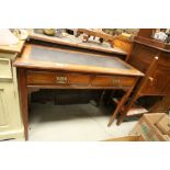 Victorian Mahogany Ladies Writing Desk with Leather Inset Top and Two Drawers raised on Square
