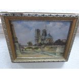 Oil on Board, Cathedral by Bridge, indistinctly signed