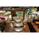 Mahogany Dressing Table Mirror made in Holland and a Pair of Silver Plated Candlesticks