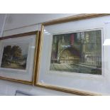 M Rayner, Watercolour of Crypt in Interior of Church together with 19th century Watercolour of