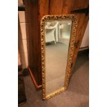 Gilt framed rectangular mirror with bevelled edge