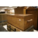 Mahogany Blanket Box with Mahogany Carrying Handles