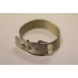 Silver Textered Link Bracelet in the form of a Strap with Buckle