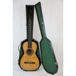 19th Century Romantic Period Guitar in original period waxed case, a/f with some repairs