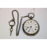 Victorian Silver Cased ' The Express English Lever ' Pocket Watch, J G Graves, Sheffield, Birmingham