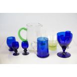 Collection of vintage Glass to include Bristol Blue