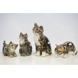 Collection of four Winstanley ceramic cats