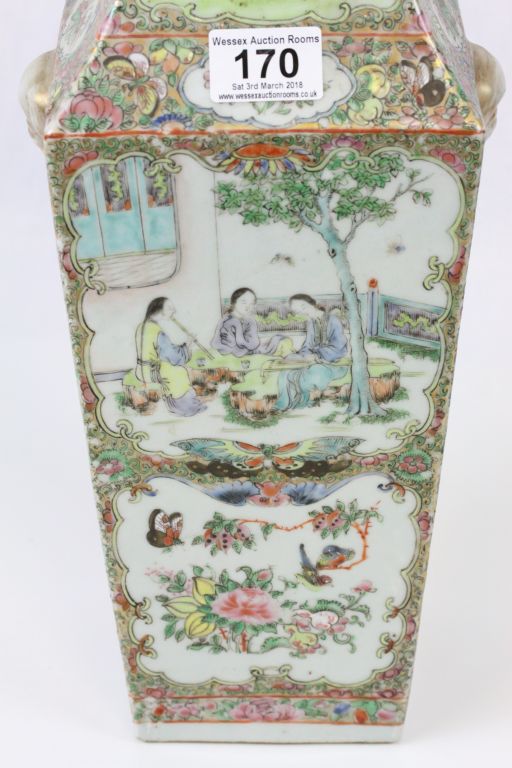 Chinese Famille Rose vase with hand painted scenes - Image 4 of 21