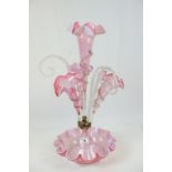 19th Century large Opaline Cranberry glass Epergne