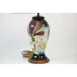 Large Moorcroft Lamp with floral design