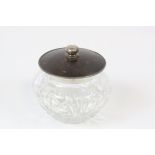 Silver & tortoiseshell topped powder bowl hallmarked Birmingham 1900