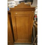 19th century Style Pine Wardrobe with Shaped Top and Single Door