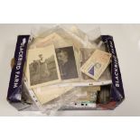 Box of Mixed Ephemera and Black & White Photographs