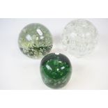 Three 19th Century Glass Dump Paperweights