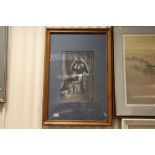 John Eastley modern school studio framed pastel study of seated nude female