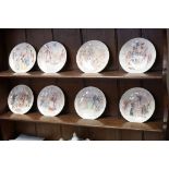 Set of eight Sarreguemines ceramic plates with Historical French scenes
