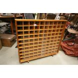 Retro Free Standing Teak Collectors Display Cabinet with 100 Pigeon Hole Compartments with Glass