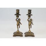 Pair of Brass Cherub candlesticks