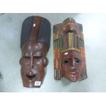 Tourist Native American Wooden Face Mask and African Wooden Face Mask
