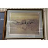 Large framed & glazed print of a Lancaster Bomber by Coulson