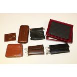 Assorted leather goods including cigar case