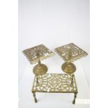 Three Victorian c1880 brass trivets rd no 248609