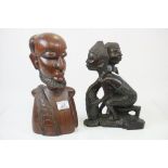 Two carved African Hardwood sculptures
