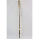 Early 20th C walking stick with an engraved handle & floral chased terminal