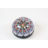 Vintage Millefiori Glass Paperweight with Pontil Mark