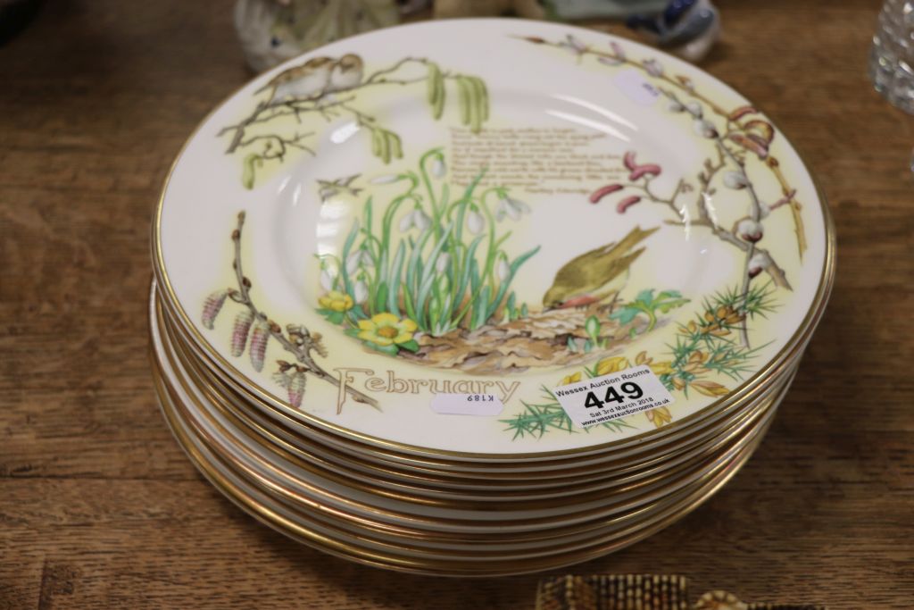 Caverswall China Full set of 12 Month plates with designs by John Ball from The Country Diary of - Image 2 of 7