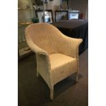 White Painted Lloyd Loom Style Tub Chair