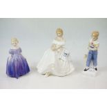 Three Royal Doulton Figuires - Marie (HN1370), Heather (HN2956) and Tom (HN2864)