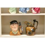 Royal Doulton Character jug Golfer D6623 & an Arthur Wood horse handled jug