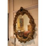 Gilt Plaster Oval Scroll Framed Mirror