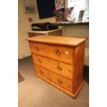 Early Vintage Pine Chest of Three Drawers