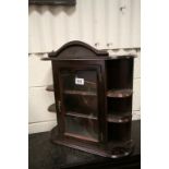 Small Mahogany Effect Hanging Display Cabinet