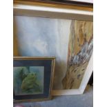 J D Guille Oil Painting of Dartmoor Scene, Signed Watercolour of Rose, Limited Edition Basil Ede Owl