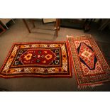 Brightly Coloured Rug and a Purple Ground Rug