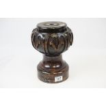 Vintage varnished wooden Finial with carved decoration